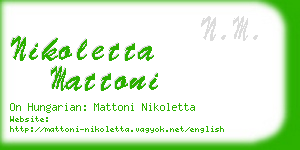 nikoletta mattoni business card